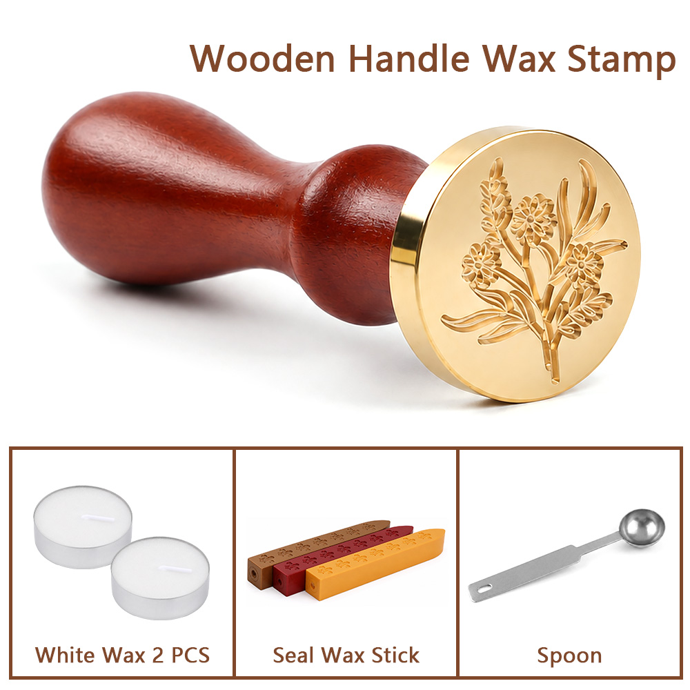 Wildflower 3D Relief Wax Seal  - đánh giá và giá Wax Seal Stamp Set